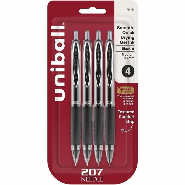 Mitsubishi Pencil Co. / uni-ball Pen Gel 207 NEEDLE 0.7MM 4 Pack B UBC1738430
