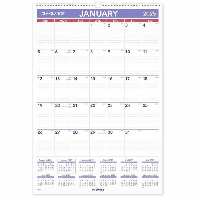 ACCO Brands AT-A-GLANCE Calendar Wall Mnth Laminatd AAGPMLM03-28