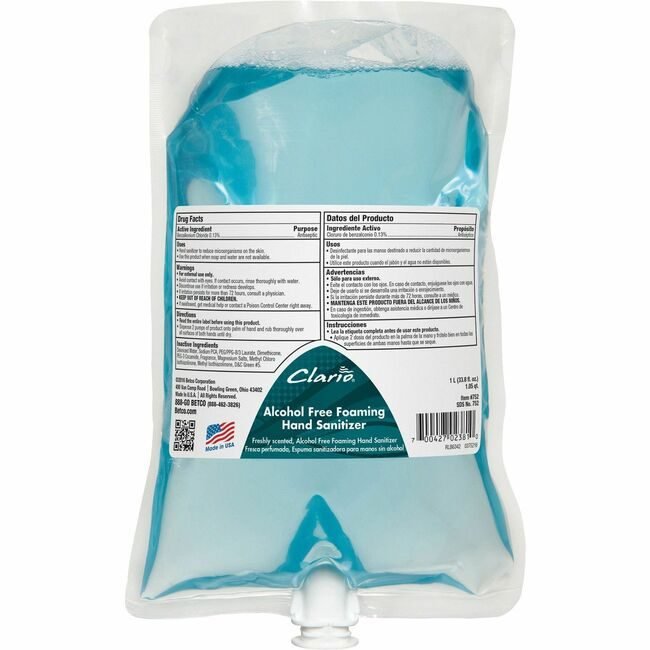 Betco Corporation Sanitizer Alcohol-Free BET7522900CT