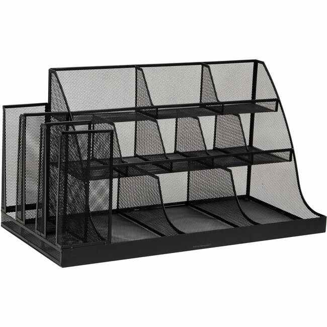 Mind Reader Products Organizer 2TIER Bamboo Black EMSCMG2MESH