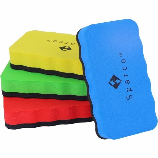 Sparco Eraser Board Eva Assorted 12 Pack SPR70210