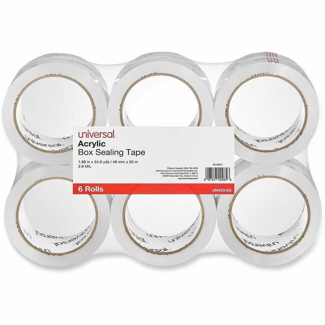 Universal Office Products Tape 1.88"X54.6YDS6PK Clear UNV33102