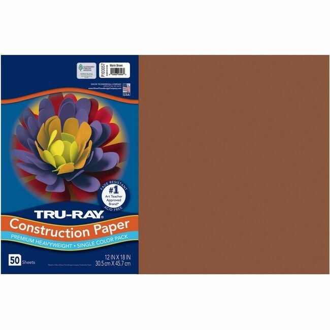 Pacon Corporation Paper Const 12X18 Brwn 50SH PAC103057