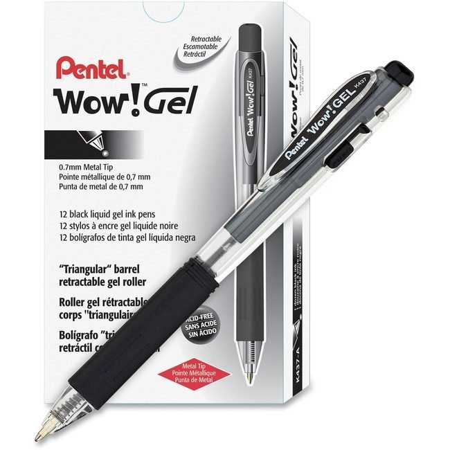 Pentel of America Pen Gel Wow! 0.7MM Black PENK437A