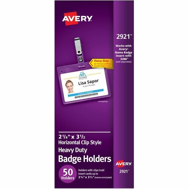 Avery Products Corporation Holder Badge Clip Horz 3X2 AVE2921