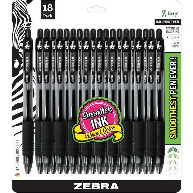 Zebra Pen Corporation Ballpt Rt Zgrip Black 18 Pack ZEB22218