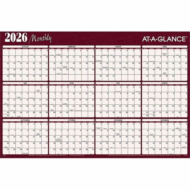 ACCO Brands AT-A-GLANCE Calendar Wall Planner Ersbl AAGA152