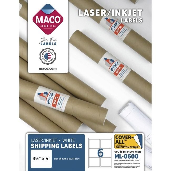 Chartpak, Inc. Maco Label Lsr 3-1/3X4 We MACML-0600