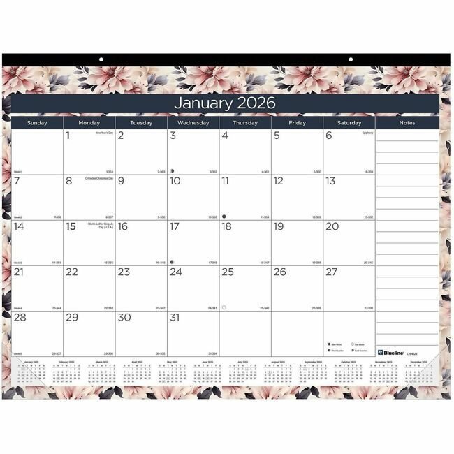 Dominion Blueline, Inc. Schneider Vizz Mthly Deskpad 22X17 Abflorl REDC194128