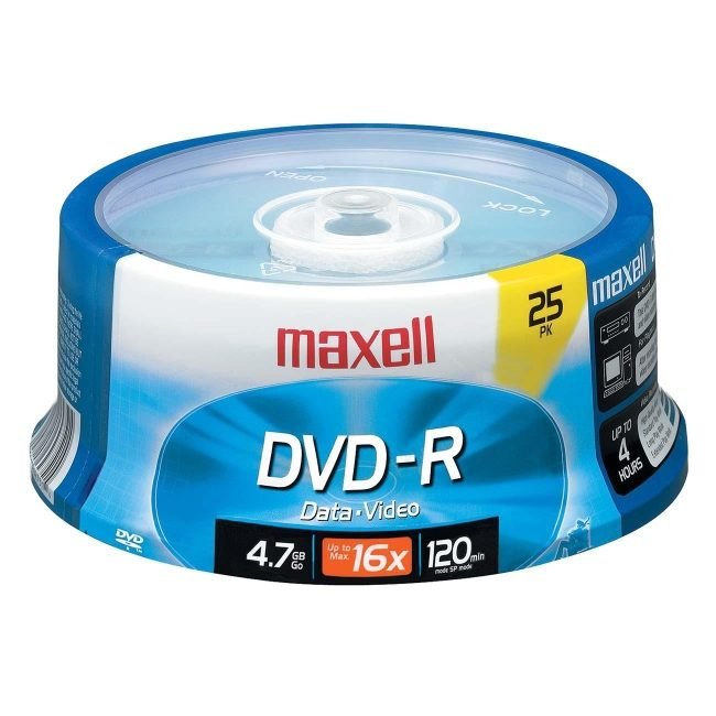 Maxell Spindle DVD-R 16X 25 Pack MAX638010