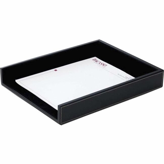 Dacasso Tray Letter Lthr Rustic Black DACA1201