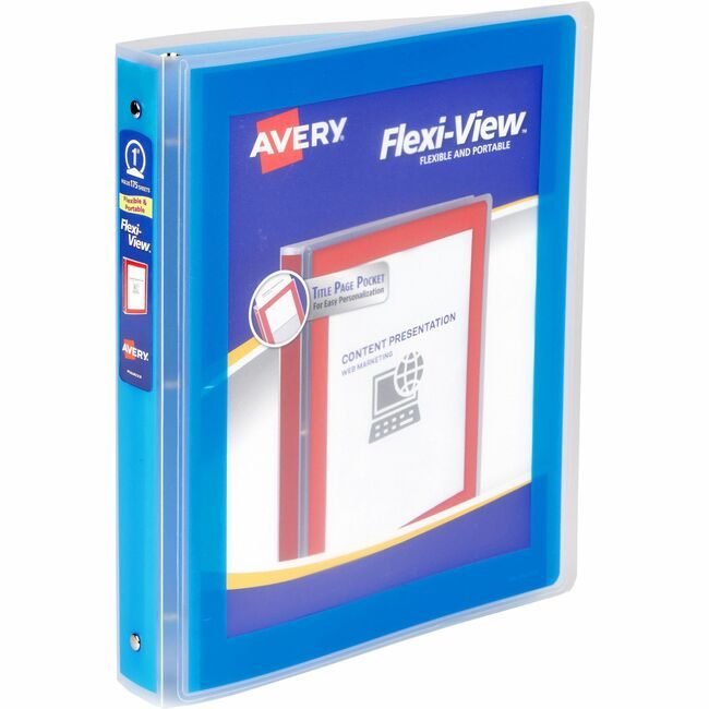 Avery Products Corporation Binder 1" FLEXI-VIEW BLUE AVE17607