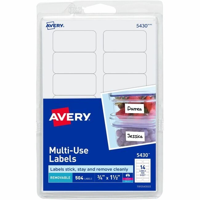 Avery Products Corporation Label Remv 1-1/2X3/4 We 500 AVE05430