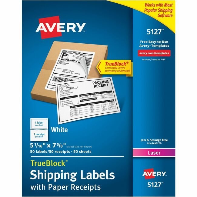Avery Products Corporation Label Shpng Laser W/Receipt AVE5127