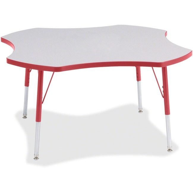 Jonti-Craft, Inc. Table Four Leaf 48" Gy/Rd JNT6453JCA008