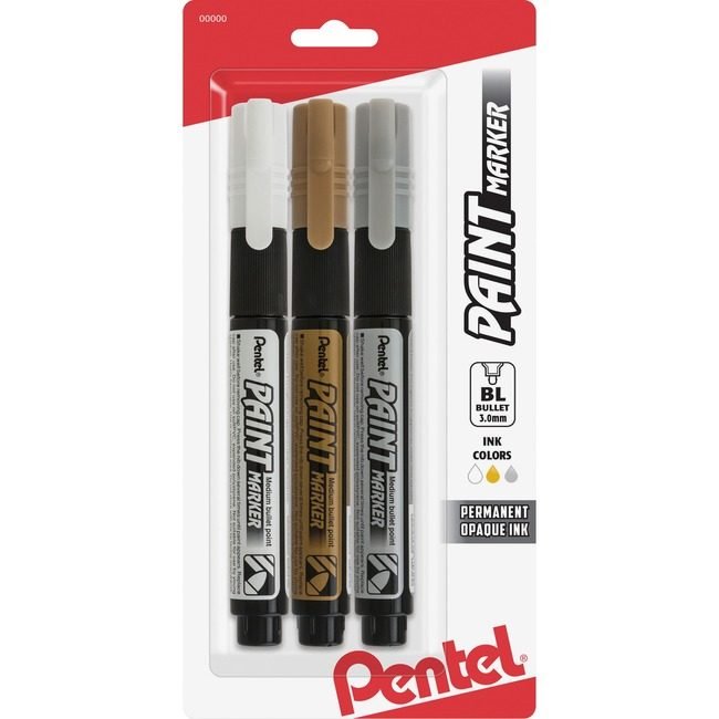 Pentel of America Marker Paint Qkdry We/Gd/Sr PENMMP20BP3M1