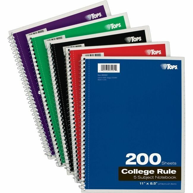 TOPS Products Notebook Wrbnd 5-SUB 200SH TOP65581