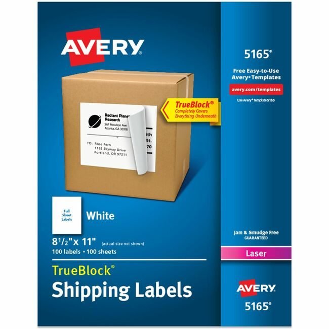 Avery Products Corporation Label Lsr Sheet 8.5X11 100 AVE5165