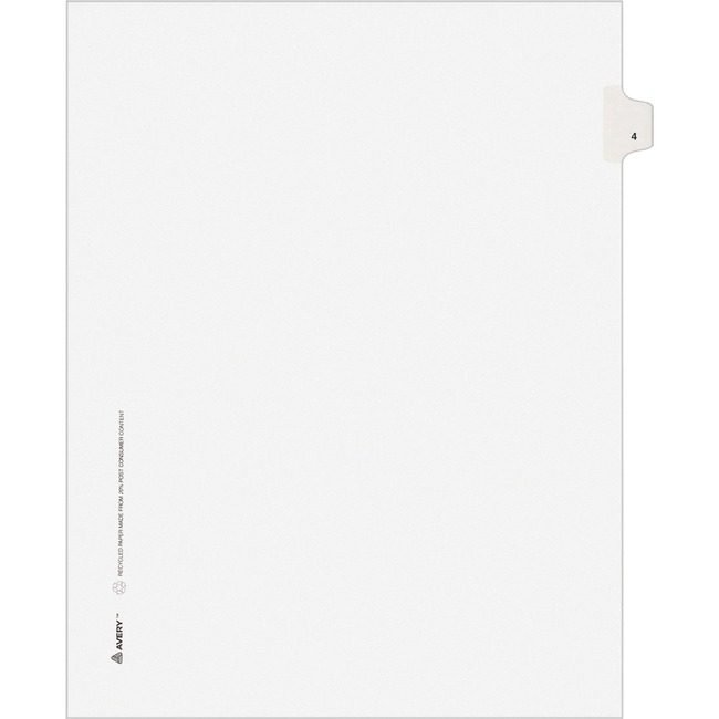 Avery Products Corporation Dividers Index Sidetab 4 AVE11914