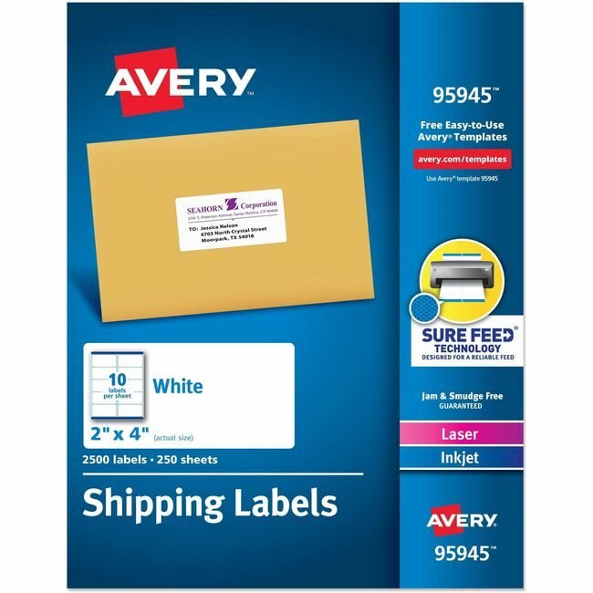 Avery Products Corporation Label Shpng 2X4 We 2500 AVE95945