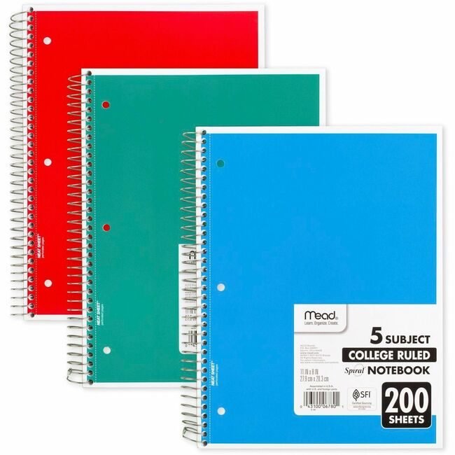 ACCO Brands Mead / Five Star Notebook Wire Cllg 5SUB 200 MEA06780