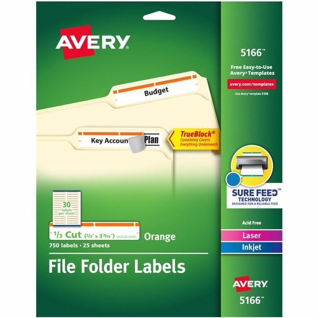 Avery Products Corporation Label Fldr Perm Lsr/Inkj Oe AVE5166