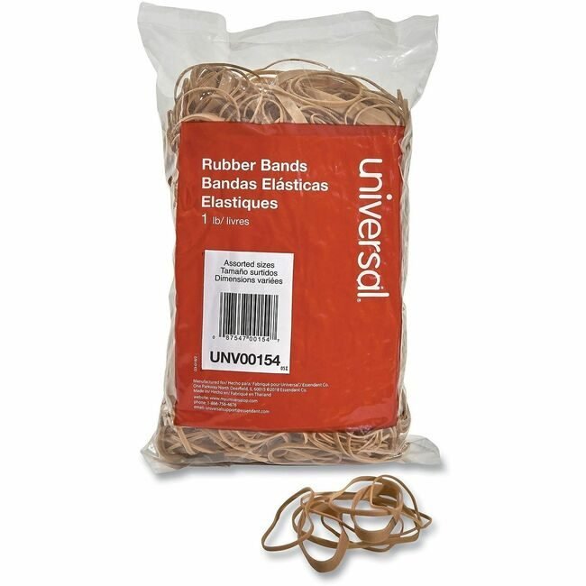 Universal Office Products Rubberbands Asstd Sz 1LB UNV00154