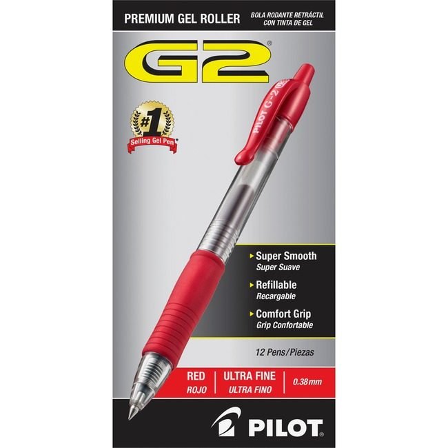 Pilot Corporation of America Pen Gel G2 Ultra Fine Red PIL31279