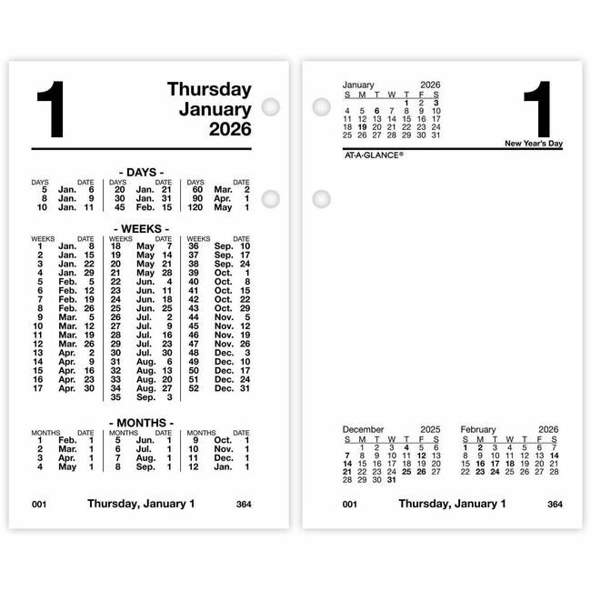 ACCO Brands AT-A-GLANCE Refill Calendar Dsk Financl AAGS170-50