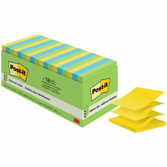3M Company Notes Popup 3X3 18 Pack Assrtd MMMR330-18AUCP