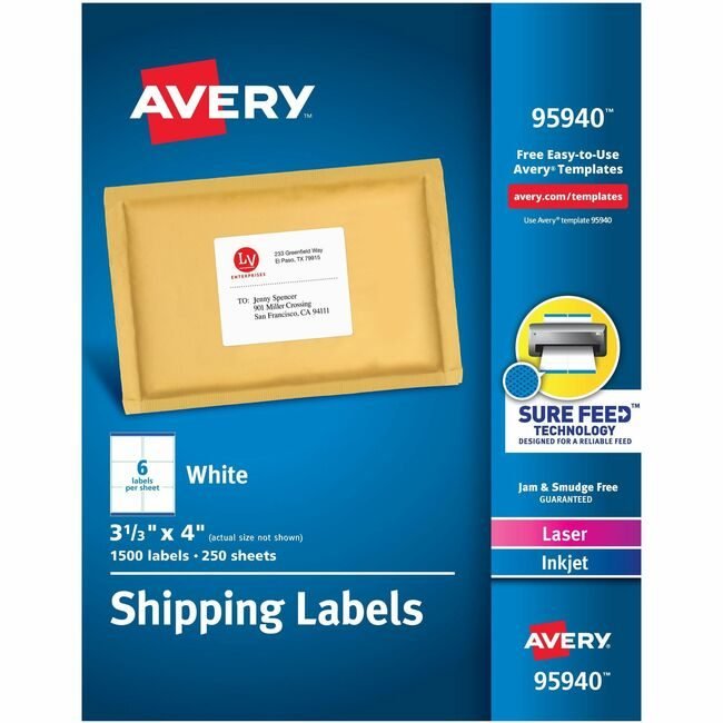 Avery Products Corporation Label Shpng 3.3X4 We 1500 AVE95940