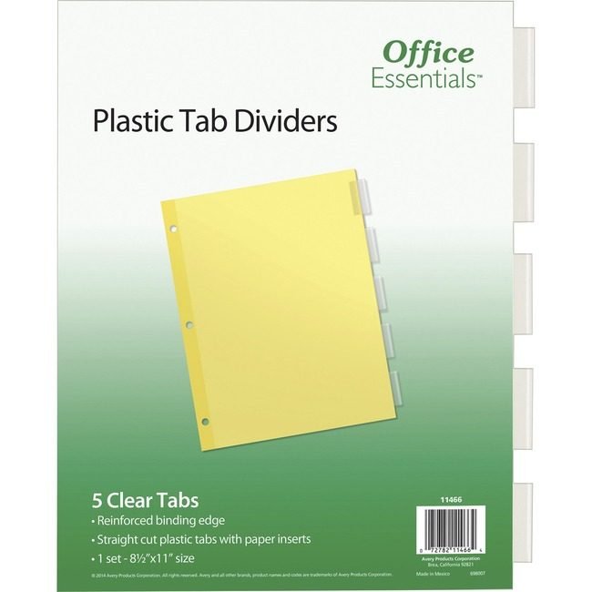 Avery Products Corporation Index Insert Econ 5TAB Clear AVE11466