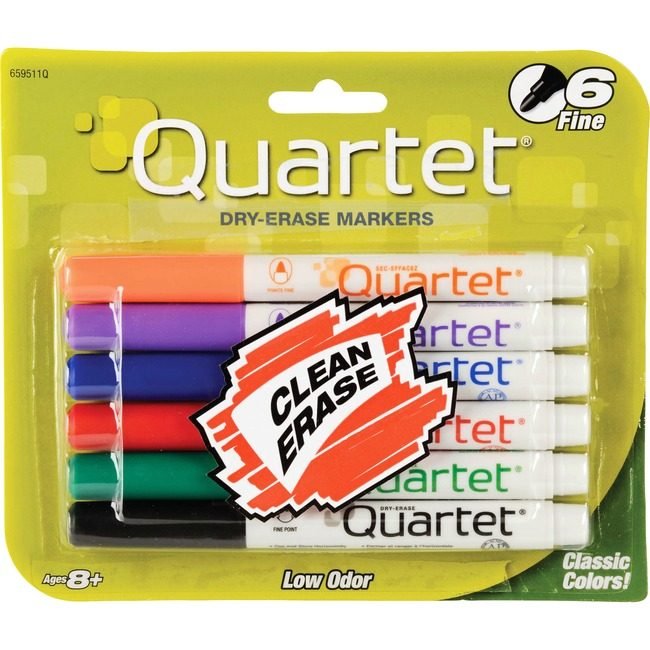 ACCO Brands Quartet Marker Dryerase Lo Fine 6 Pack QRT659511