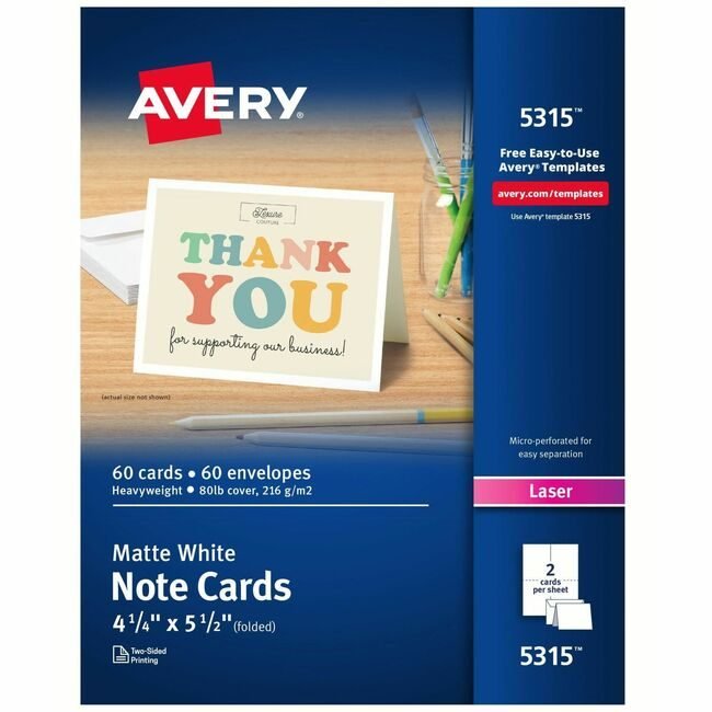 Avery Products Corporation Cards Note Laser W/Envlp We AVE5315