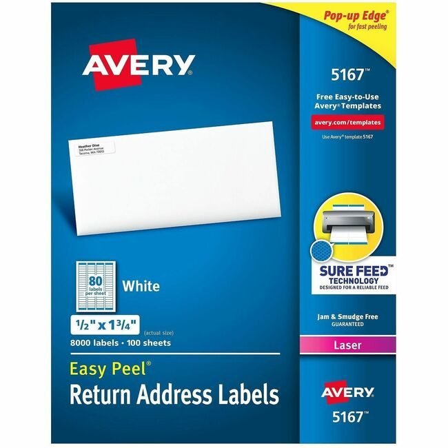 Avery Products Corporation Label Ezpeel Lsr 1/2X1.75 AVE5167