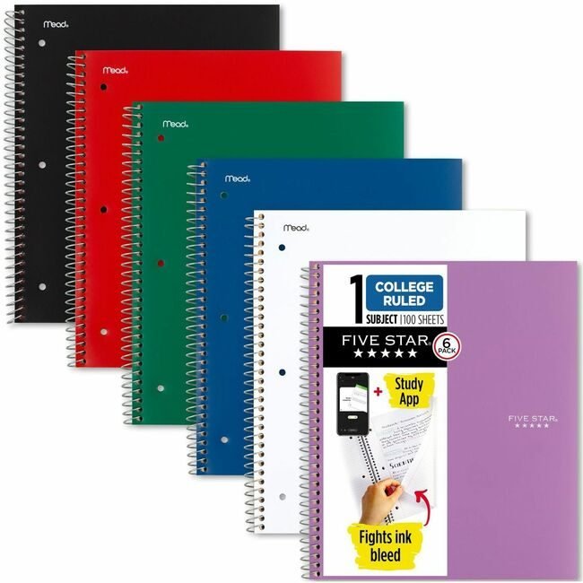 ACCO Brands Mead / Five Star Notebook 1SUB 6 Pack 11"X8.5" MEA38052
