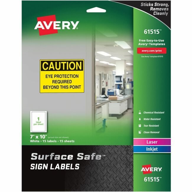 Avery Products Corporation Label Sign Rem 7X10 We 15 Pack AVE61515