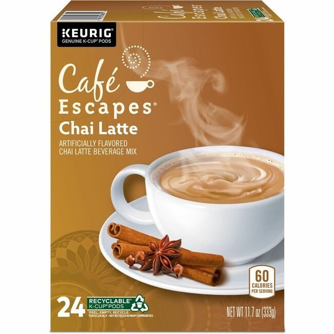 Keurig Dr Pepper / Green Mountain Coffee Roasters Kcup Cafescp Chailatte 24BX GMT6805