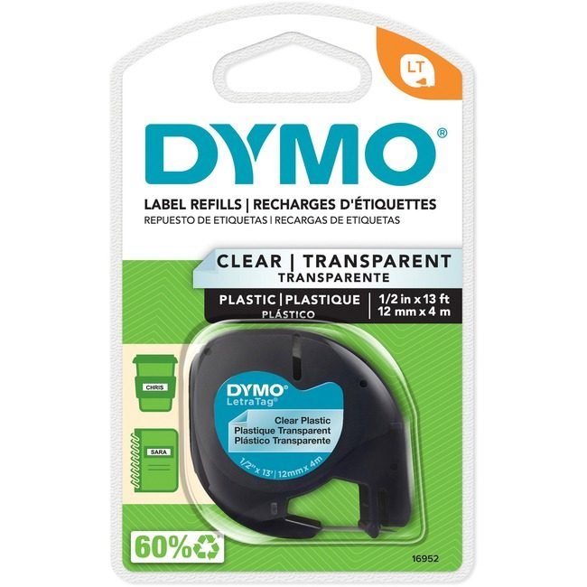Newell Brands DYMO Tape Letra Tag 1/2" Bk/Cl DYM16952