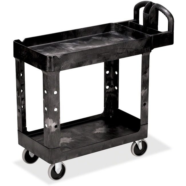 Rubbermaid Commercial Products Cart Utility 2 SHELF Black RCP450088BK