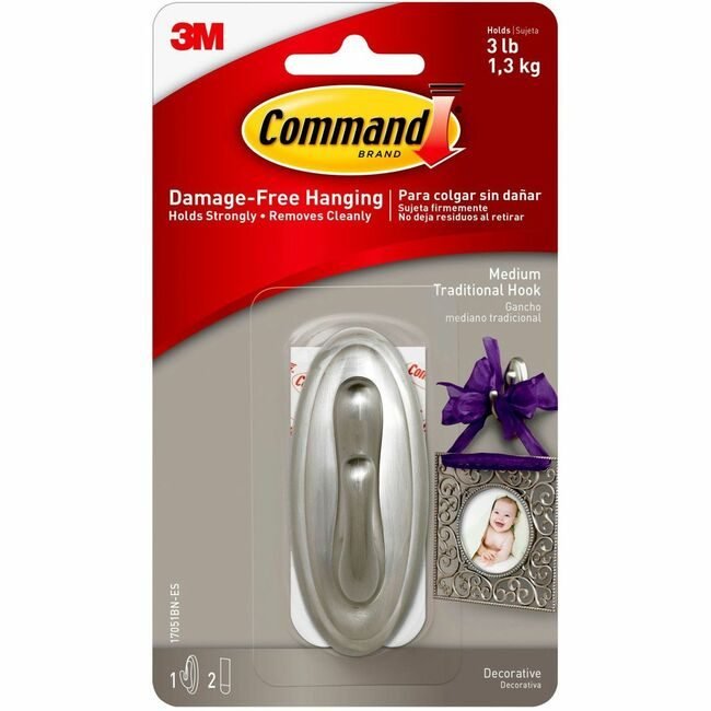 3M Company Hook Command Medium Brshd Nckl MMM17051BNES