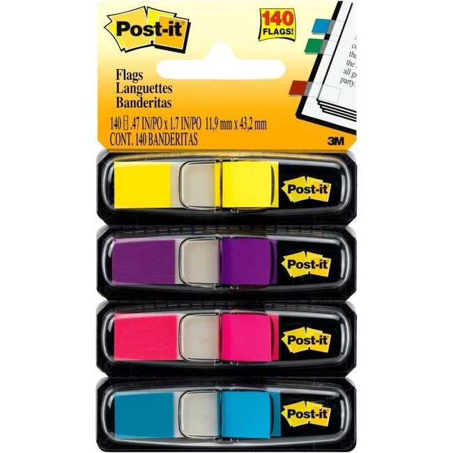 3M Company Flags 1/2" 140 Count Brights MMM683-4AB