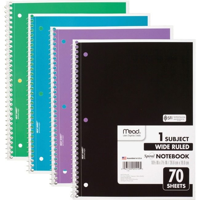 ACCO Brands Mead / Five Star Notebook 1SUB 4 Pack 8"X10" MEA72873