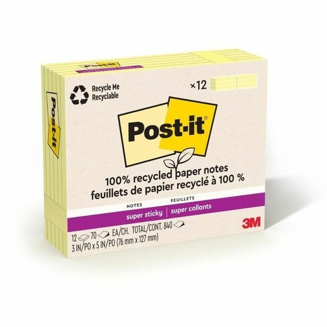 3M Company Supersticky Recycled 3X5 MMM655R12SSCY
