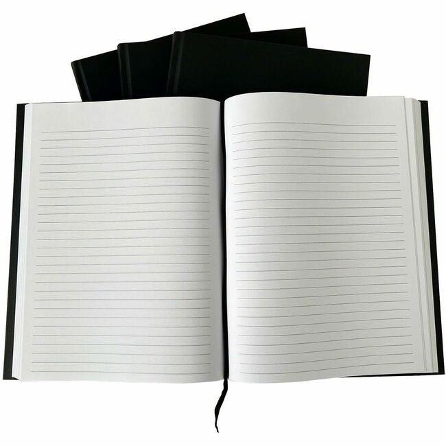 Business Source Notebook Bound Linen Black BSN10973