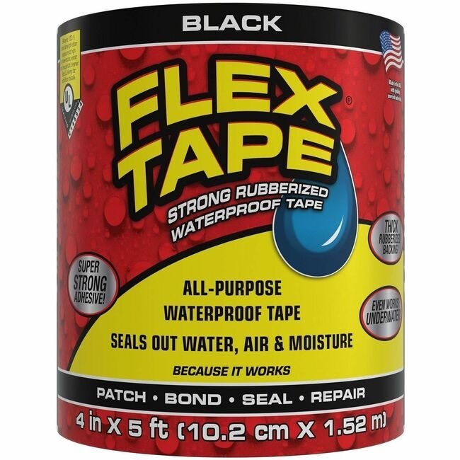 Swift Response, LLC Flex Seal Tape 4"X5 Black FLXTFSBLKR0405