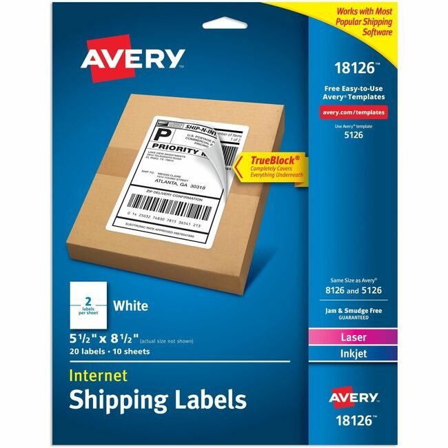 Avery Products Corporation Label Shipping We 2UP AVE18126
