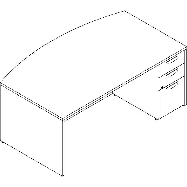 Lorell Desk Rt Sglped Bow 42X72 Ge LLRPD4272RSPGE