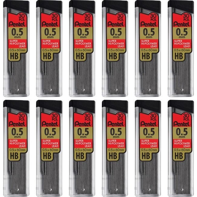 Pentel of America Lead 0.5MM Hb/Black 30 Count PENC25HBBX