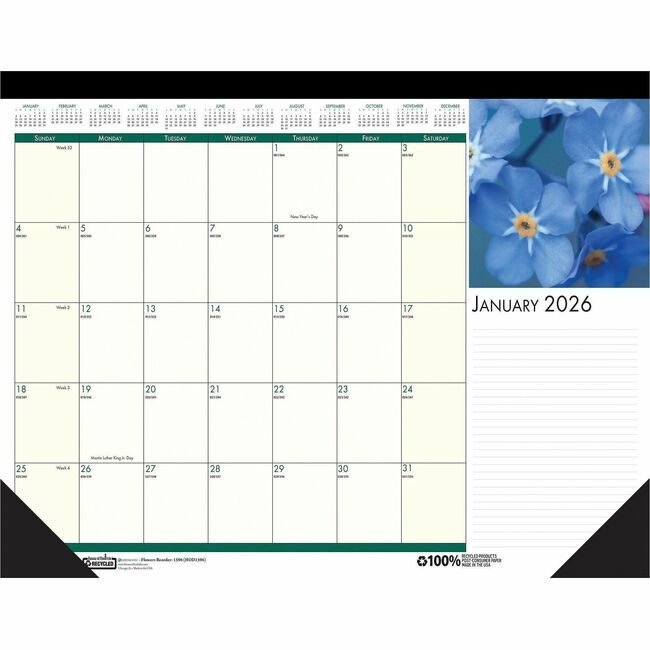 House of Doolittle Pad Desk Floral Comp HOD1596